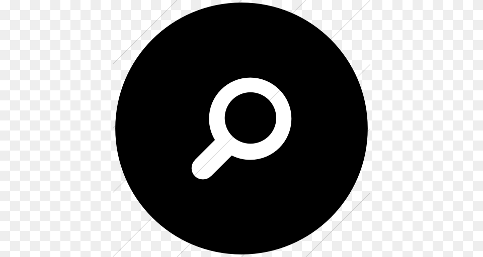 Iconsetc Flat Circle White On Black Foundation Magnifying, Key Free Transparent Png