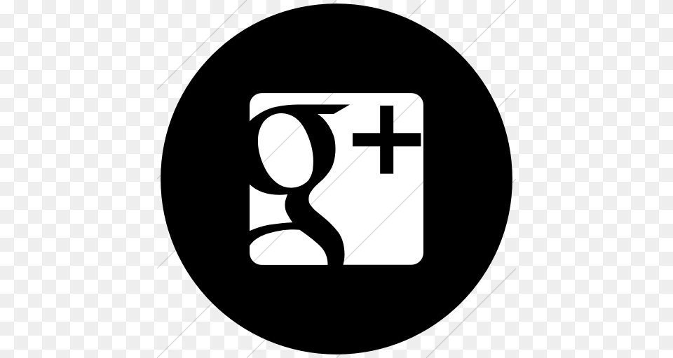 Iconsetc Flat Circle White On Black Raphael Google Plus Icon, Symbol, Text Free Png Download