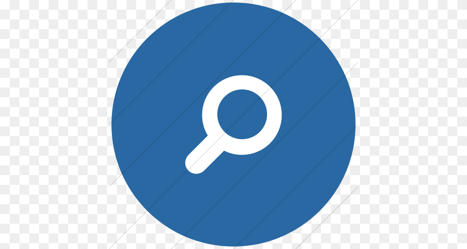 Iconsetc Flat Circle White On Blue Foundation Magnifying Glass, Disk Png