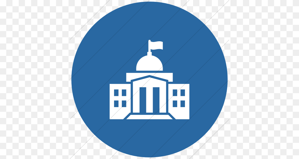 Iconsetc Flat Circle White On Blue Iconathon Federal Government Icon, City, Disk Free Png