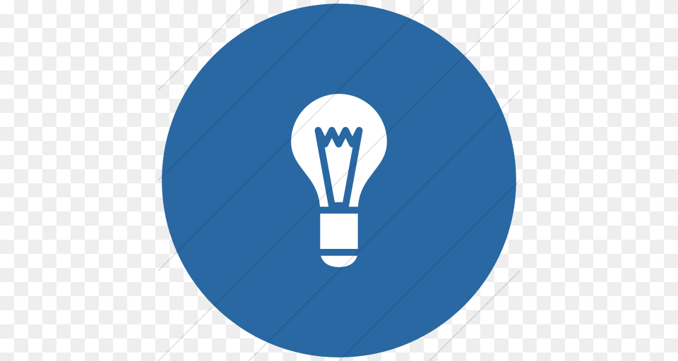 Iconsetc Flat Circle White On Blue Raphael Light Bulb Icon, Lightbulb Free Transparent Png