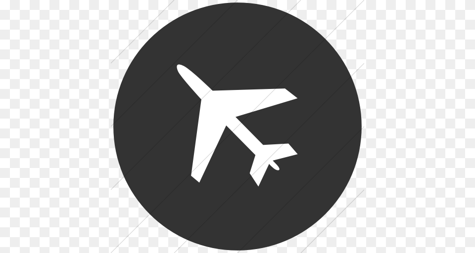 Iconsetc Flat Circle White On Dark Gray Classica Airplane Icon, Symbol, Sign, Clothing, Hardhat Free Png
