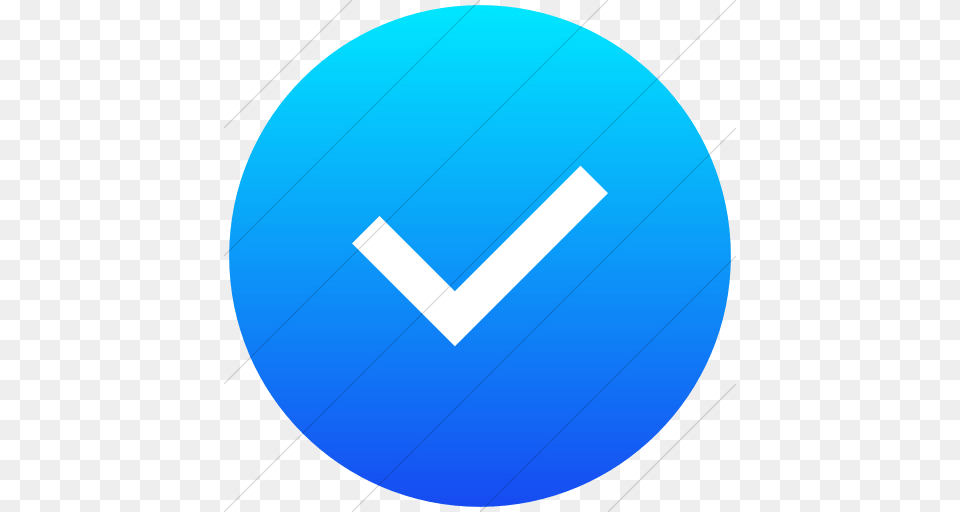 Iconsetc Flat Circle White On Ios Blue Gradient Raphael Check, Sign, Symbol, Disk Free Png Download