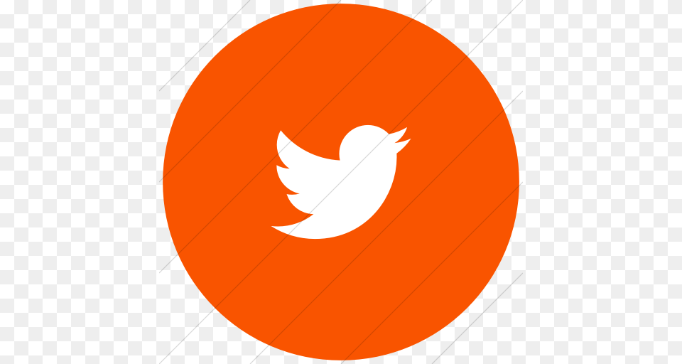 Iconsetc Flat Circle White On Orange Foundation Social Twitter, Logo, Disk Free Png