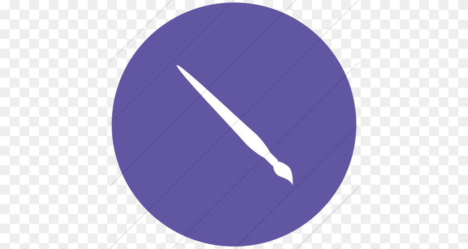 Iconsetc Flat Circle White On Purple Classica Painting Brush Icon, Weapon, Blade, Knife, Letter Opener Free Png