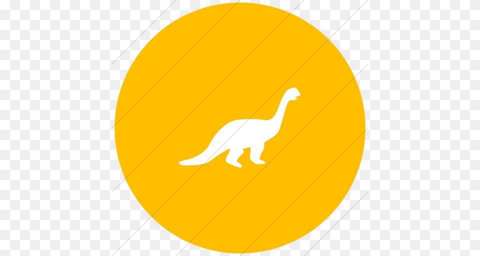 Iconsetc Flat Circle White On Yellow Animals Brontosaurus Icon, Animal, Bird Free Png Download