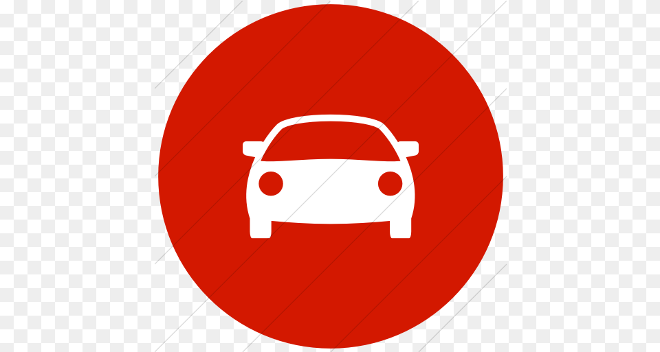Iconsetc Flat Circle White Security Red Icon, Car, Coupe, Sports Car, Transportation Png