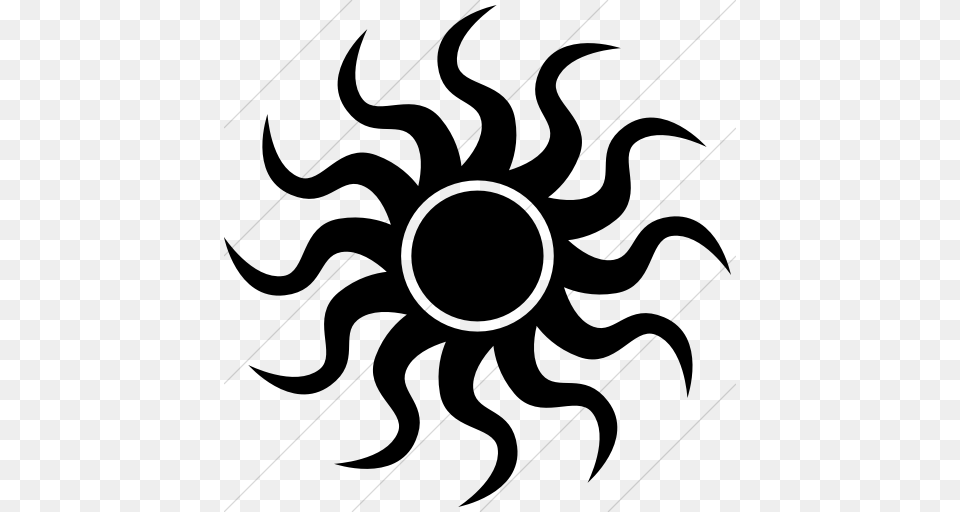 Iconsetc Simple Black Classica Ancient Scorching Sun Icon, Gray Png