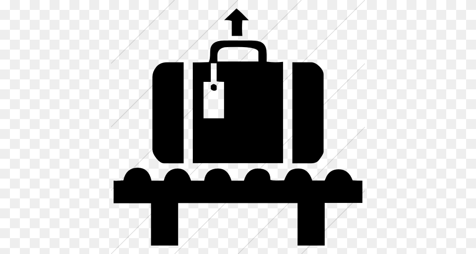 Iconsetc Simple Black Classica Baggage Claim Icon, Gray Png Image