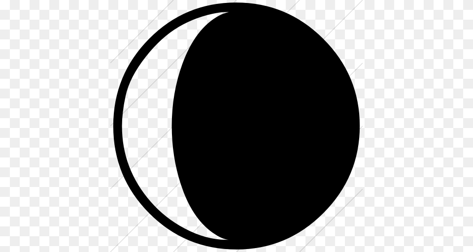 Iconsetc Simple Black Classica Waning Crescent Moon Icon, Gray Png Image