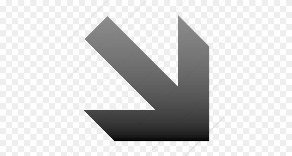 Iconsetc Simple Black Gradient Aiga Right And Down Arrow Icon Vertical, Symbol Free Png