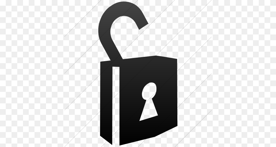 Iconsetc Simple Black Gradient Classica Unlocked Padlock, Mailbox Png