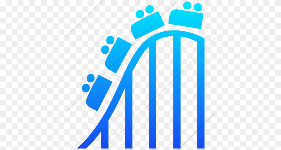 Iconsetc Simple Ios Blue Gradient Classica Roller Coaster Icon, Amusement Park, Fun, Roller Coaster Png Image