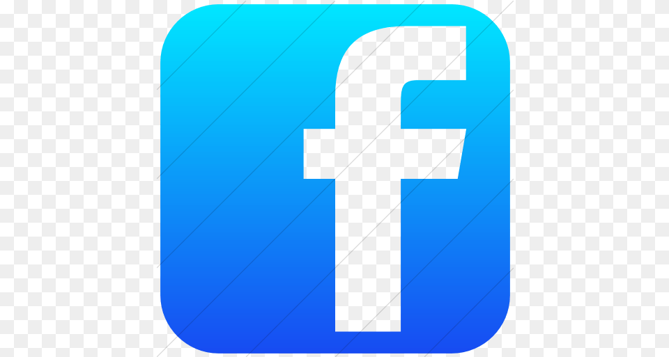 Iconsetc Simple Ios Blue Gradient Social Media Facebook Icon Ios Facebook, Symbol, Cross, Number, Text Free Transparent Png