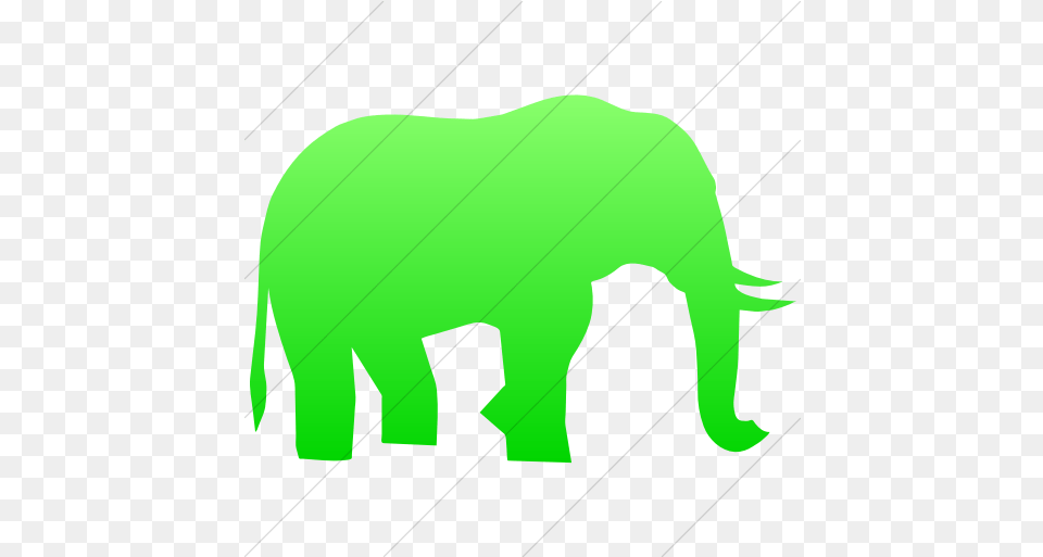 Iconsetc Simple Ios Neon Green Gradient Animals African Big, Animal, Elephant, Mammal, Wildlife Png Image