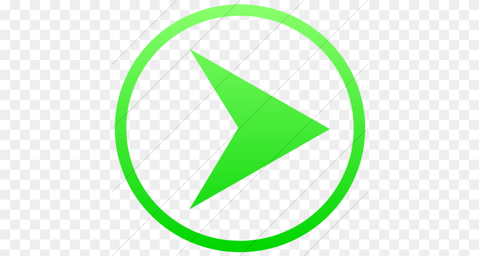 Iconsetc Simple Ios Neon Green Gradient Classica Arrow Copyright Symbol, Star Symbol, Disk Free Transparent Png