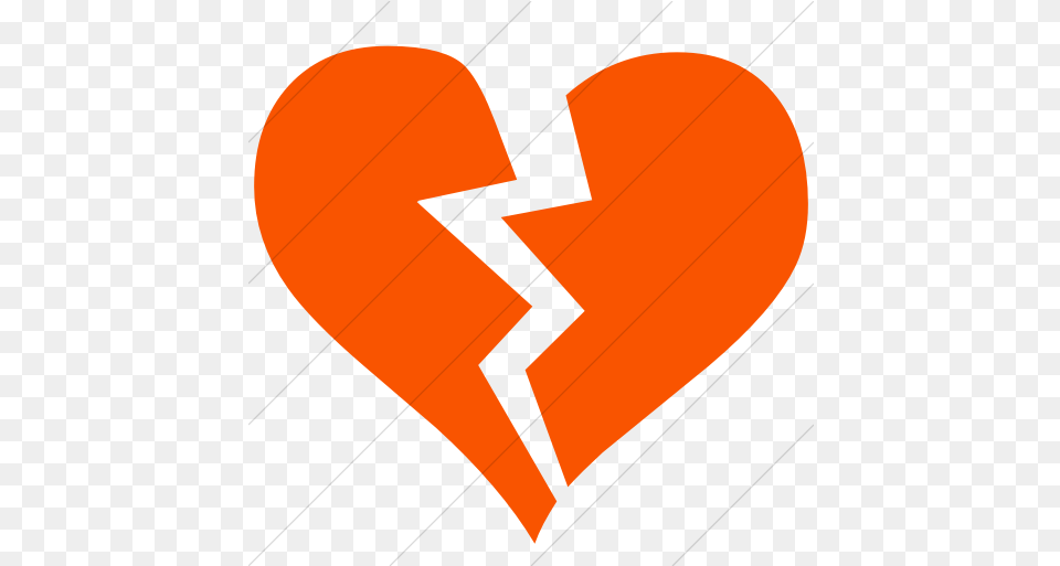 Iconsetc Simple Orange Classica Broken Heart Icon Broken Heart Icon Transparent Png