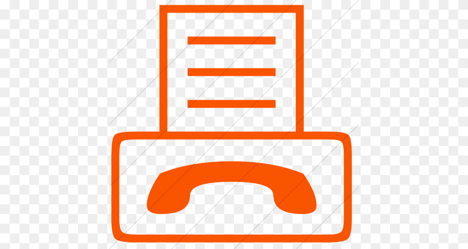 Iconsetc Simple Orange Classica Fax Machine Icon, Home Decor, Furniture Free Png