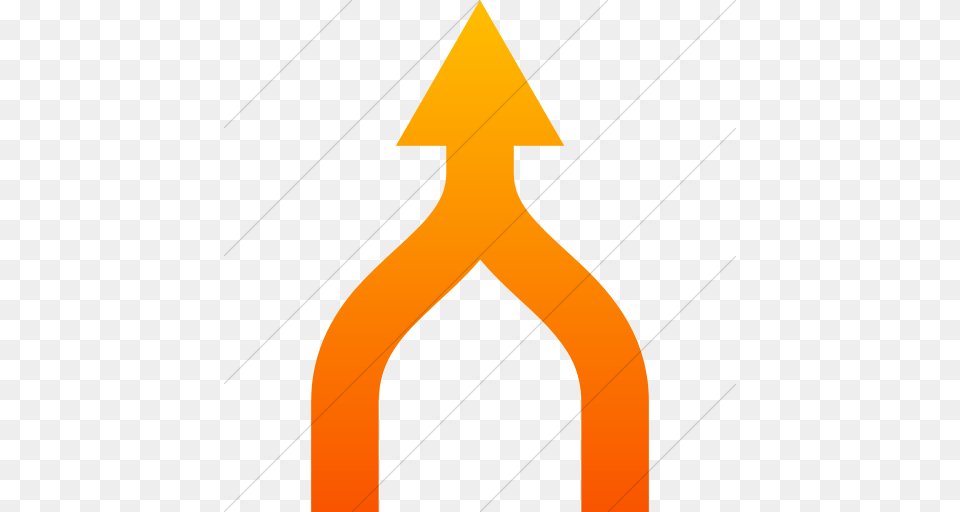 Iconsetc Simple Orange Gradient Raphael Arrow Merge N Icon, Symbol, Animal, Fish, Sea Life Png