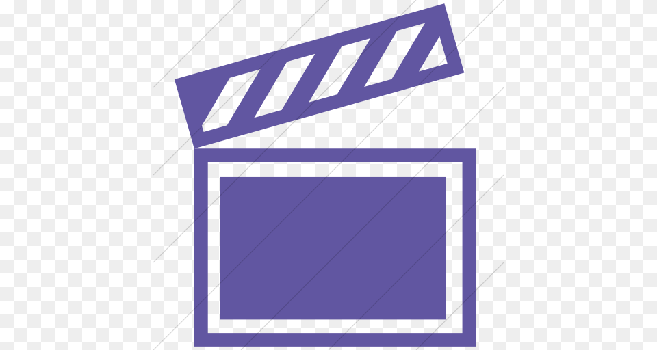 Iconsetc Simple Purple Classica Movie Clapper Icon, Electronics, Screen, Text Free Png