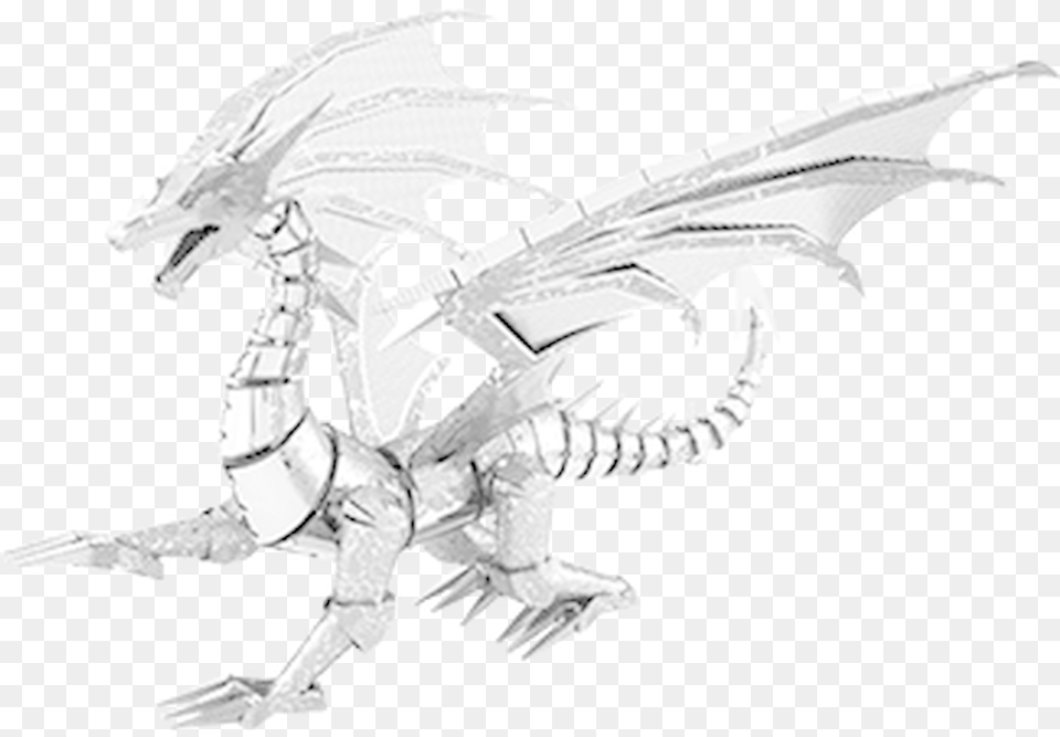 Iconx Silver Dragon Metal Model Kit Metal Earth Models Dragon, Adult, Bride, Female, Person Free Png Download