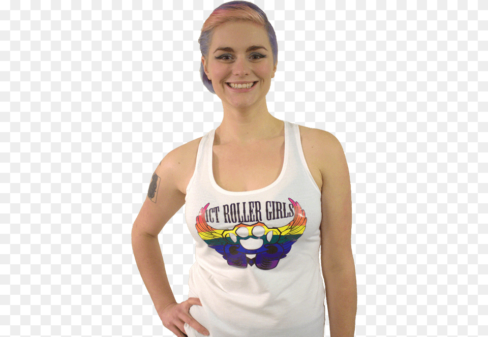 Ict Roller Girls Shirt Tank Rainbow Girl, Clothing, Tank Top, Adult, Female Png