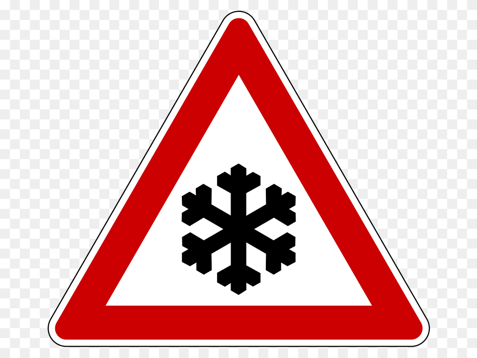 Icy Road Danger Warning Road Sign, Symbol, Road Sign, Dynamite, Weapon Free Png Download
