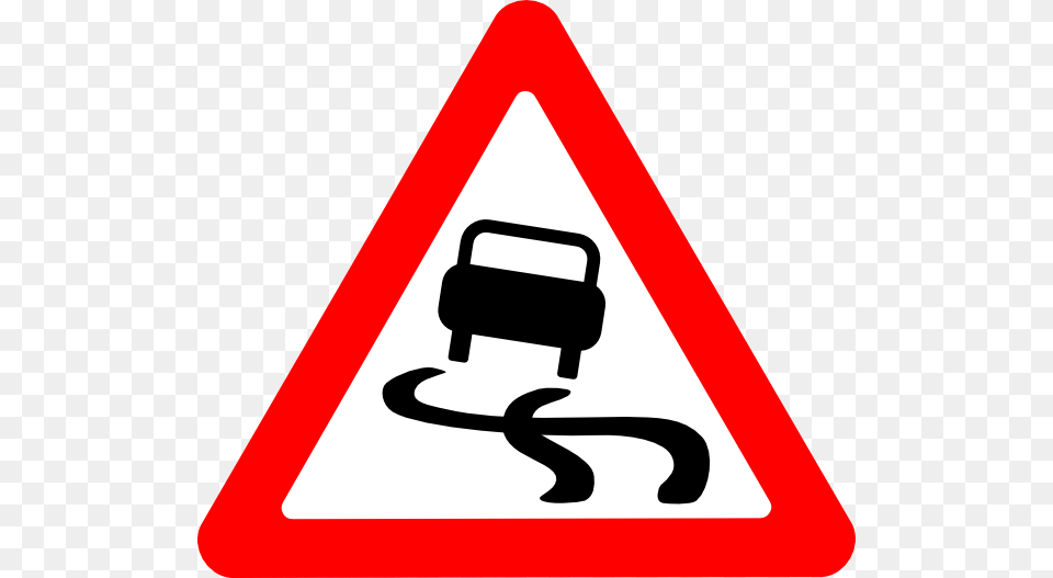 Icyroad Road Signs Slippery Road, Sign, Symbol, Road Sign Free Png Download