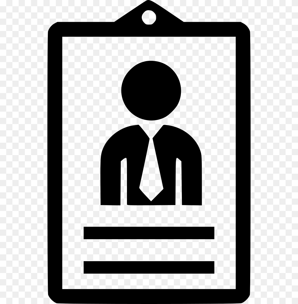 Id Card Employee Man Icon, Stencil, Sign, Symbol Png