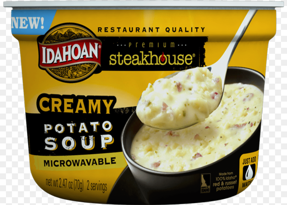 Idahoan Potato Soup Cup, Custard, Food, Cream, Dessert Free Png
