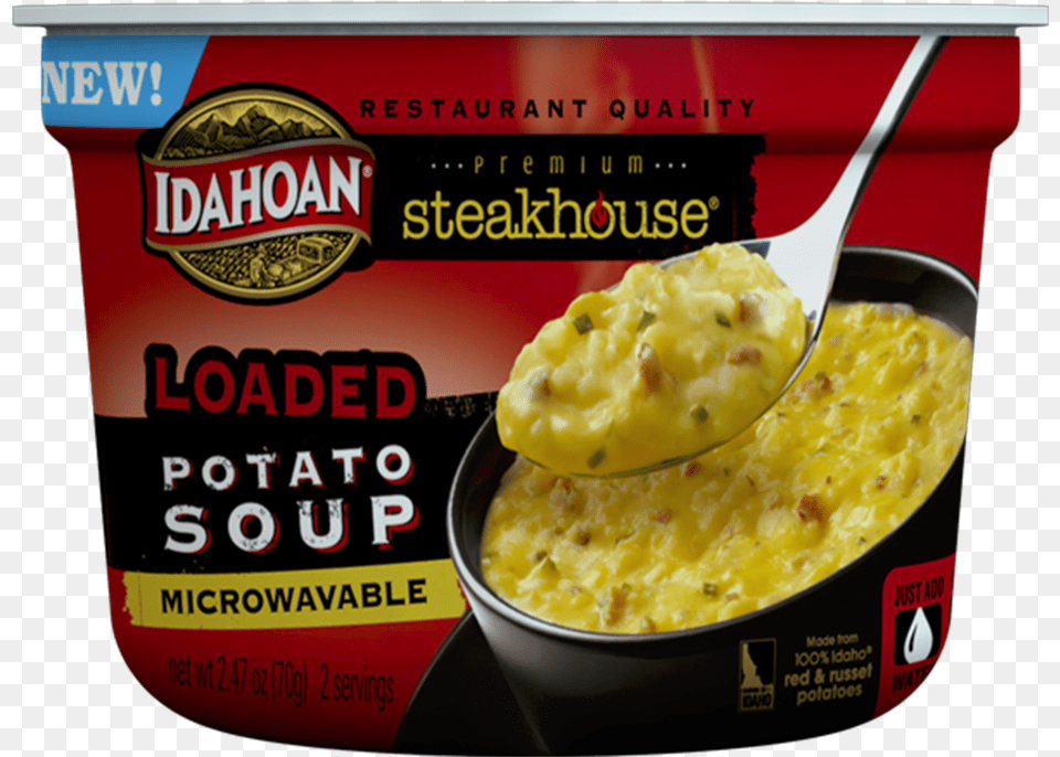 Idahoan Potato Soup Cup Download Idaho Potato Soup Bowl, Cutlery, Food, Mac And Cheese, Spoon Free Png
