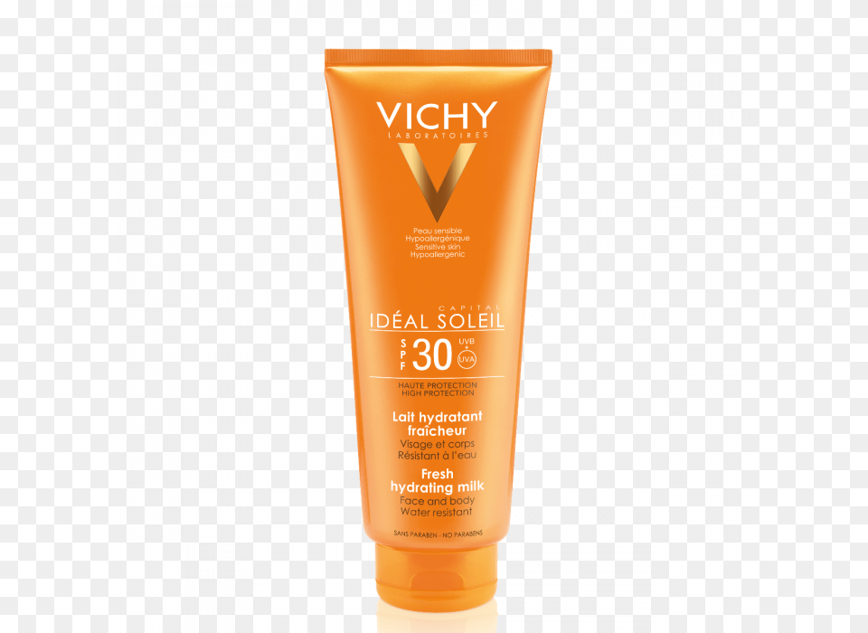 Idal Soleil Face Amp Body Milk Spf Vichy Ideal Soleil Hydrating Milk Spf 50, Bottle, Cosmetics, Sunscreen, Lotion Png