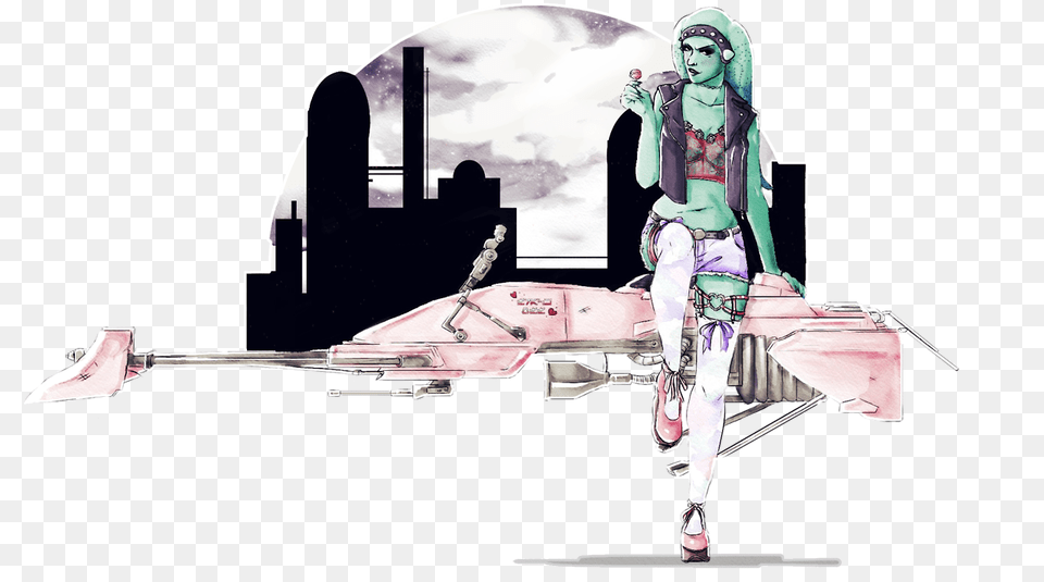 Idap Of A Pastel Goth Twi39lek Illustration, Female, Girl, Person, Teen Free Png