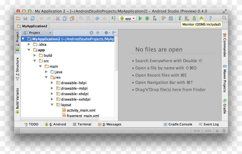 Ide Window Showing Monitor Button Add Facebook Sdk In Android Studio, File, Computer Hardware, Electronics, Hardware Free Png