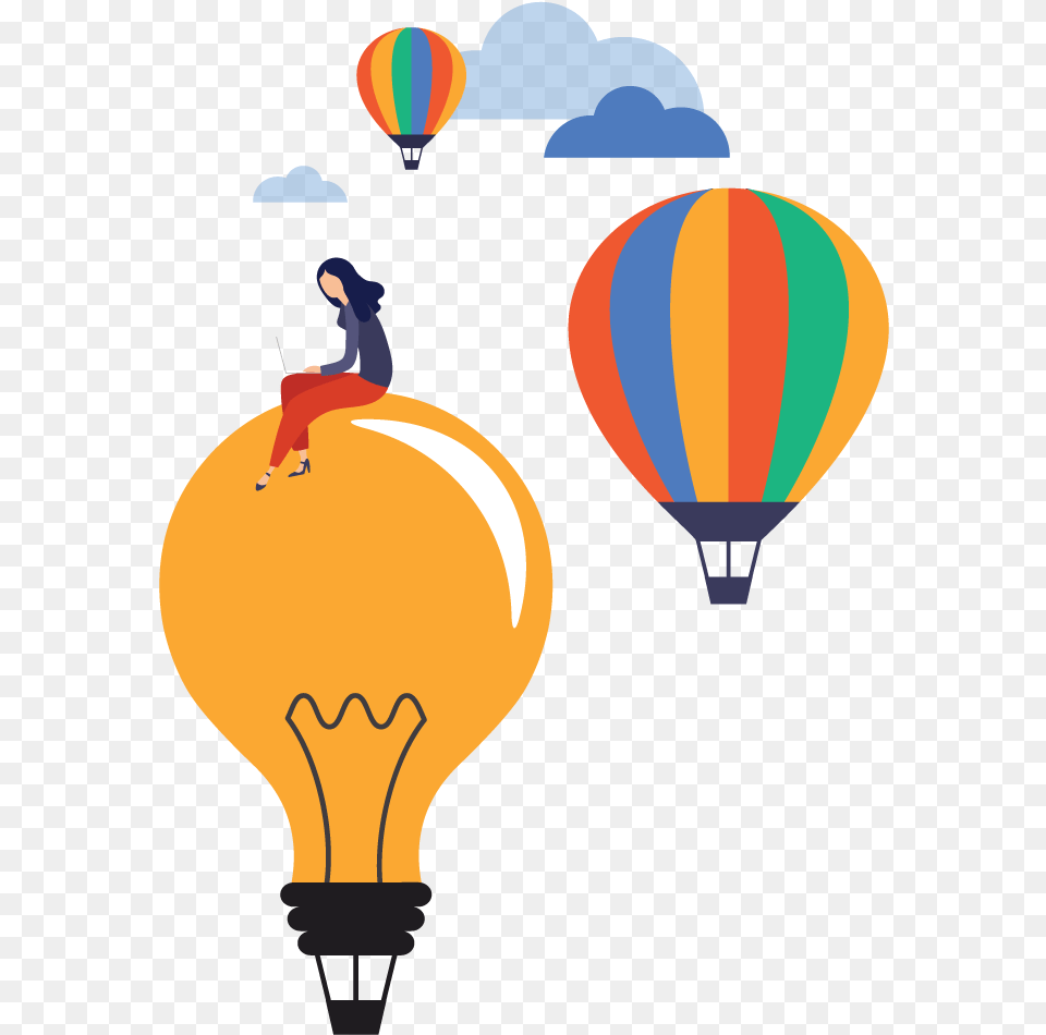 Idea Balloon Hot Air Balloon, Adult, Vehicle, Transportation, Person Free Transparent Png