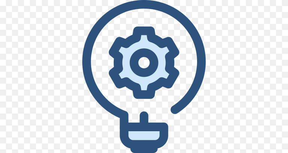Idea Light Bulb Icon With And Vector Format For, Machine, Gear Free Png Download