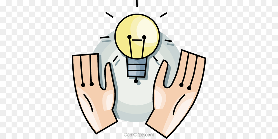 Idea Light Bulb Royalty Vector Clip Art Illustration, Lightbulb, Body Part, Hand, Person Png
