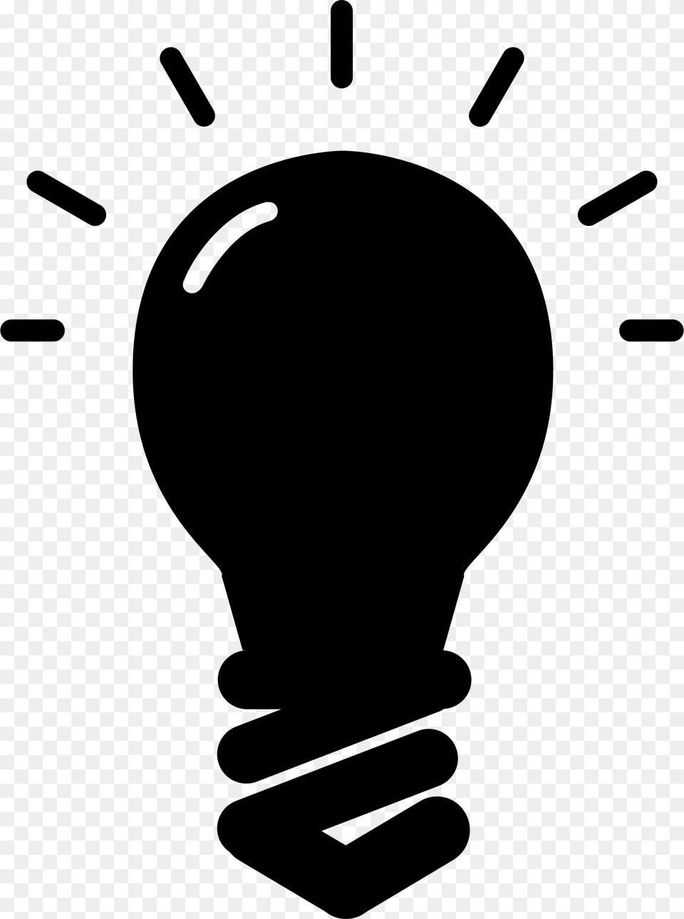 Idea Lightbulb Clipart Light Bulb Black, Gray Png