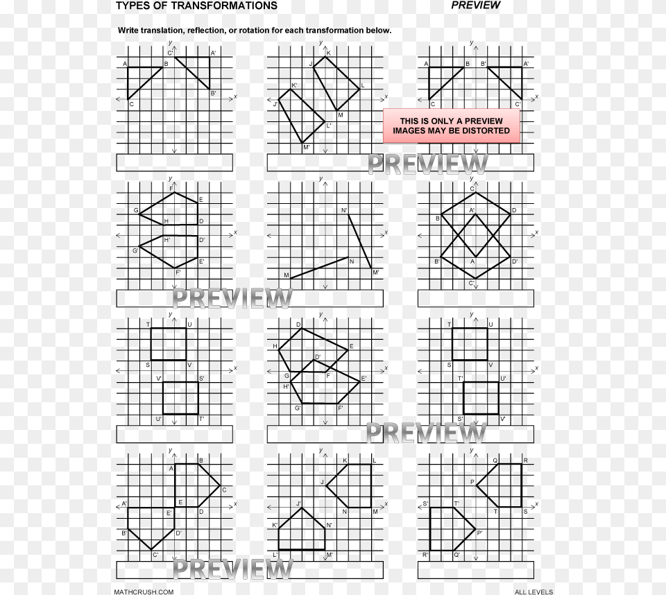 Identify The Line Of Reflection Worksheet, Text, Page Free Transparent Png