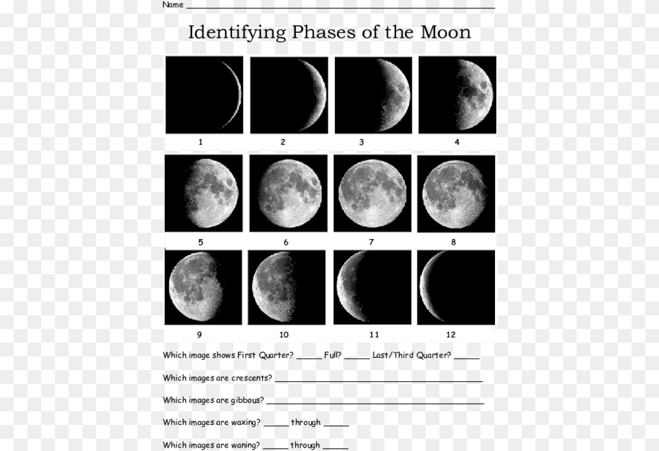 Identifying The Phases Of The Moon Ii, Astronomy, Nature, Night, Outdoors Free Png Download