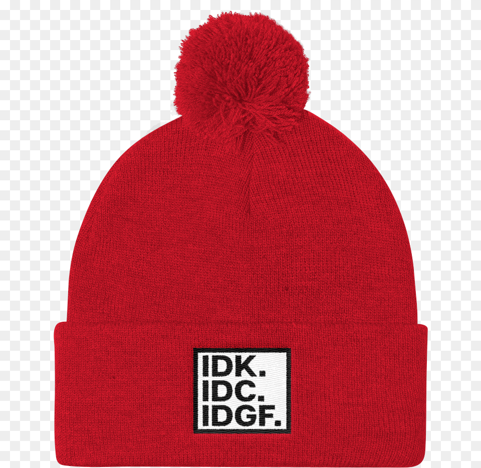 Idk Idc Idgf Pom Pom Knit Cap Outline Arizona State, Beanie, Clothing, Hat, Adult Free Png Download