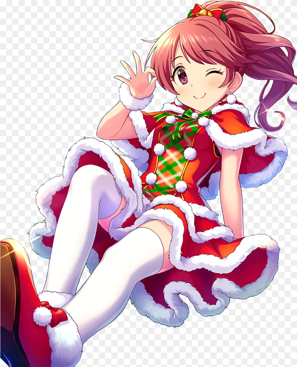Idol Christmas Anime Animegirl Girl Schoolidol Cute Christmas Anime Girl, Book, Comics, Publication, Baby Free Png Download