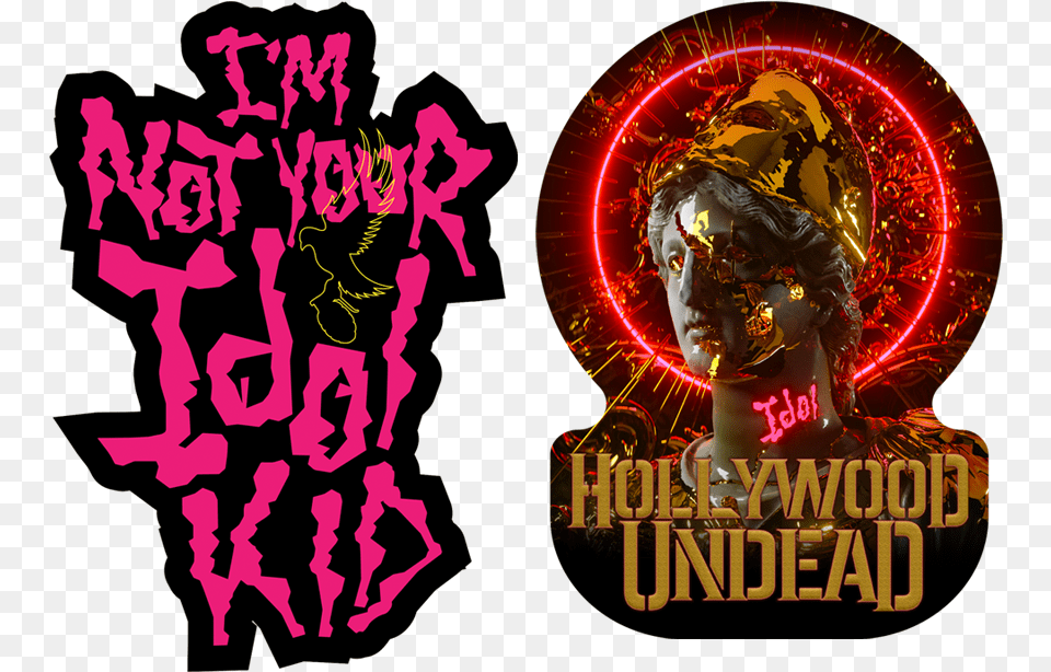 Idol Sticker Set Featured Hollywood Undead Hair Design, Adult, Person, Woman, Female Png Image