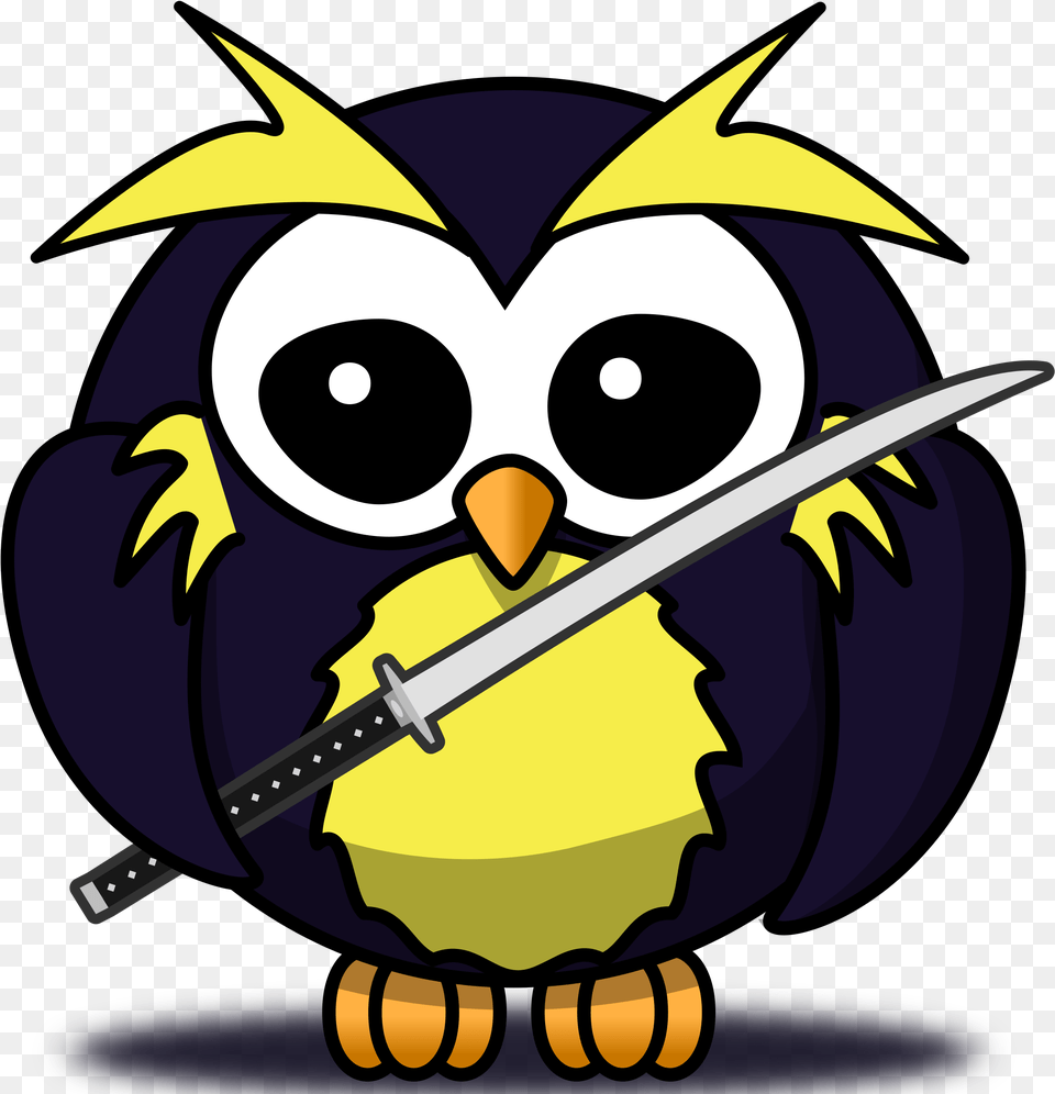 Ie Ninja Clipart Brown Cartoon Owl, Sword, Weapon, Animal, Fish Free Transparent Png