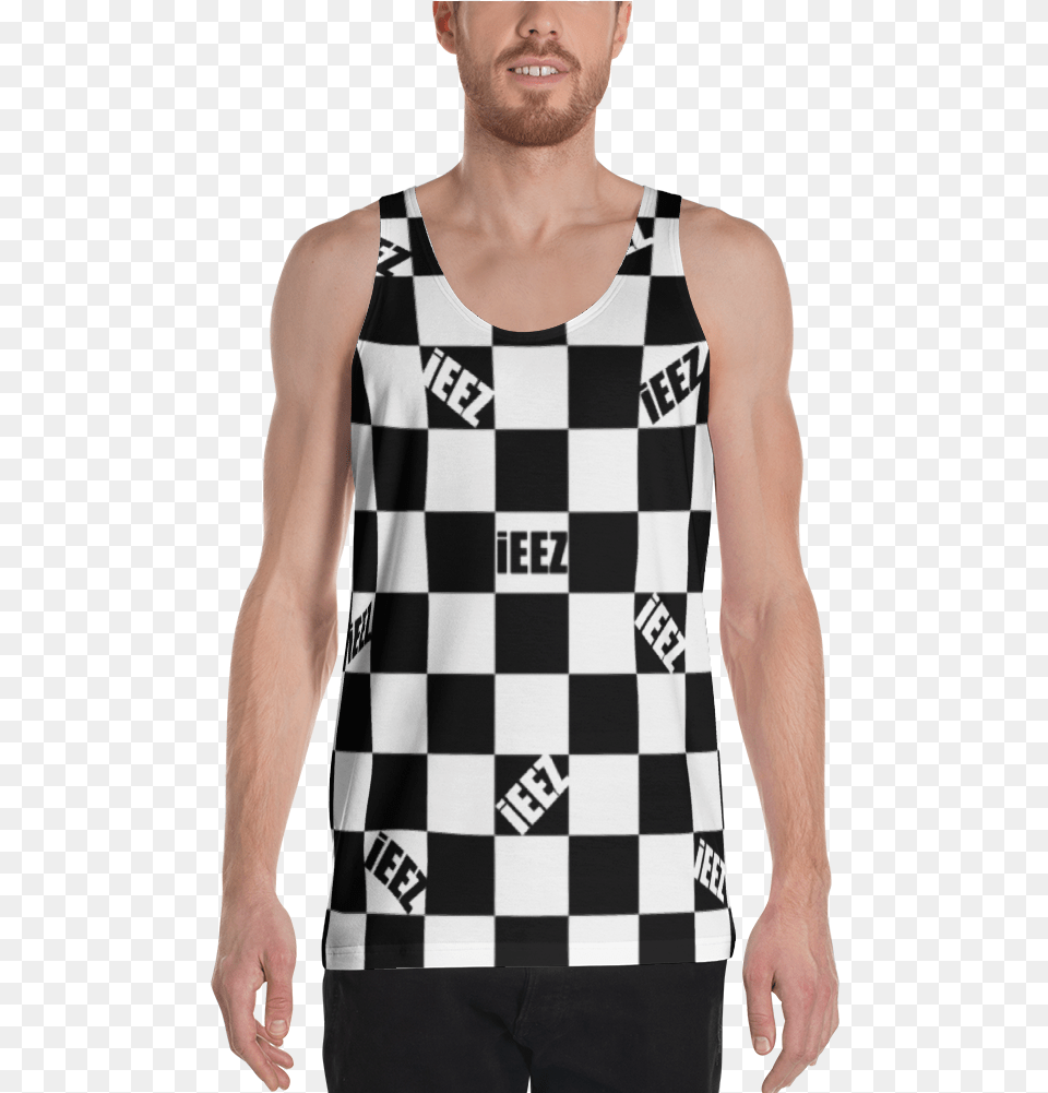 Ieez Checker Unisex Tank Top Shirt, Clothing, Tank Top, Face, Head Free Png