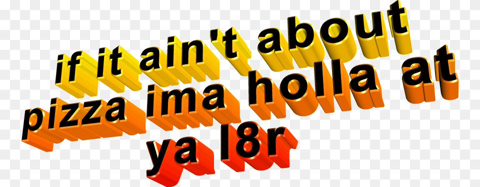 If It Ain T Abo Pizza Ima Holla Ya L8r Text Font Orange, Dynamite, Weapon Png Image