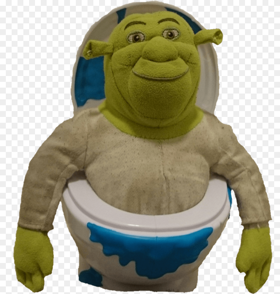 If Yall Wanna Meme The Shrek Coming Out The Toilet Shrek On The Toilet, Indoors, Bathroom, Room, Plush Free Transparent Png