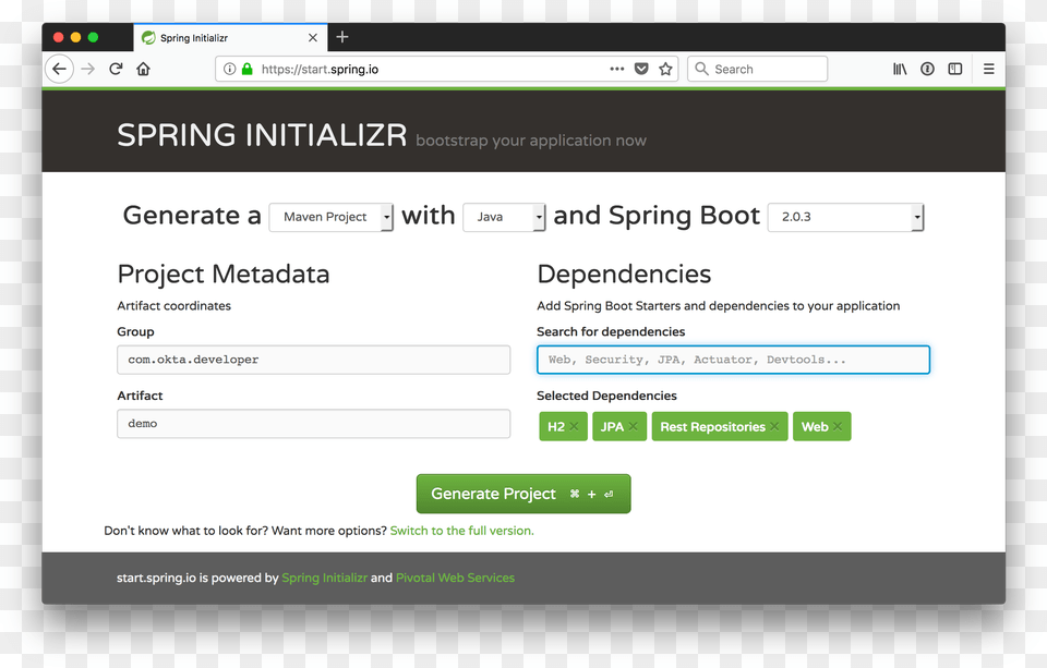 If You Like The Command Line Better You Can Use The Spring Initializr Rest Api, File, Webpage, Text Free Transparent Png