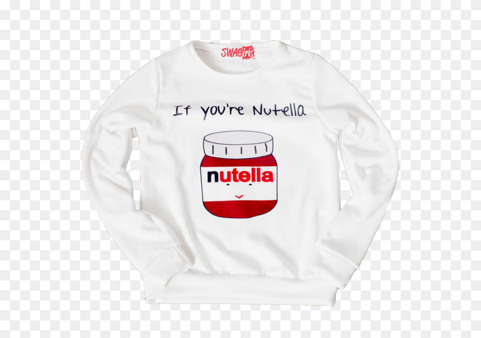 If You Re Nutella Fleece Sweater Emblem, Clothing, Knitwear, Long Sleeve, Sleeve Free Png