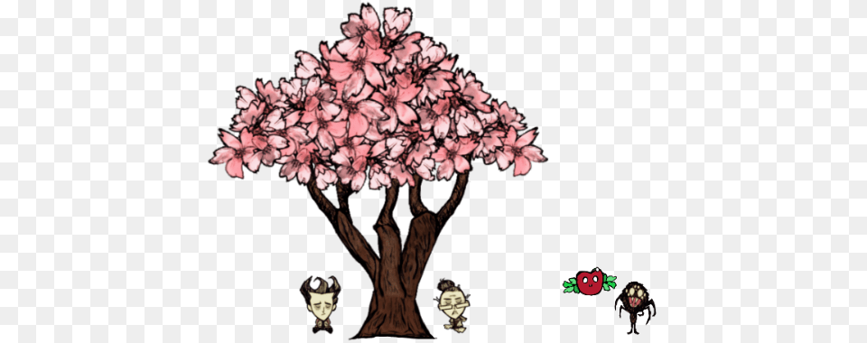 If You Want To Eat Lunch You Should Cut A Tree And Don T Starve Cherry Forest, Flower, Plant, Cherry Blossom, Person Png Image